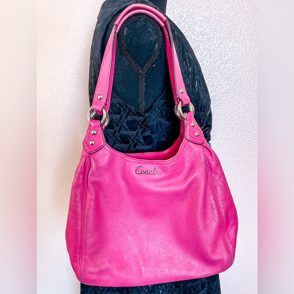 Coach Fuchsia Leather Shoulder Bag